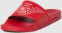 Emporio Armani Gedurfde Logo Print PVC Sliders Red Unisex - Thumbnail 1