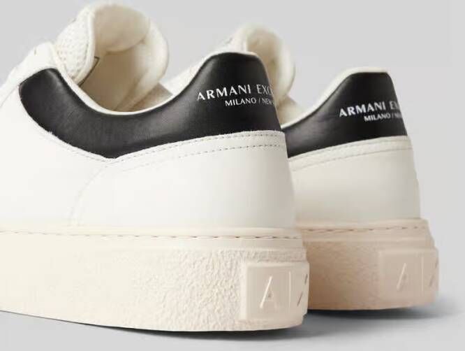 Armani Exchange Leren sneakers met labelprint model 'Lion'