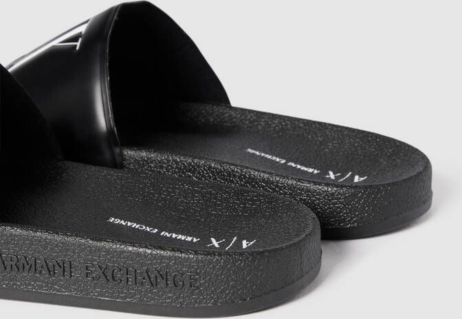 Armani Exchange Slippers met labeldetails
