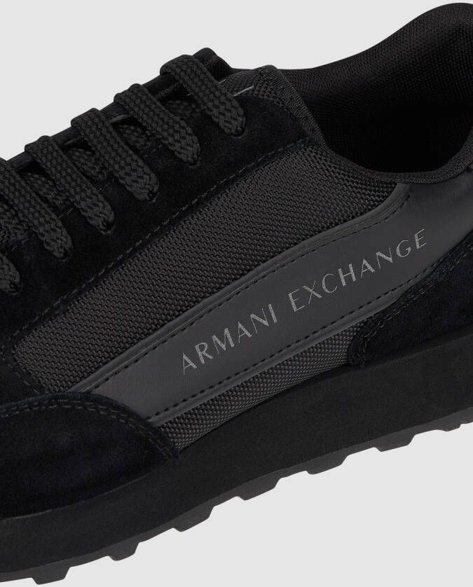 Armani Exchange Sneaker van leer en textiel