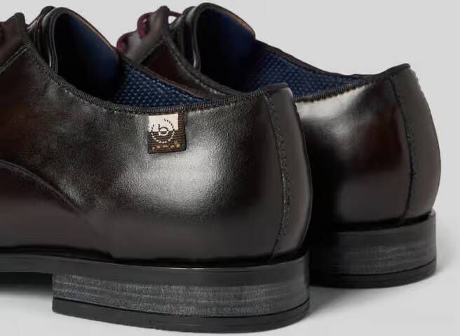 Bugatti Leren derby schoenen met labeldetail model 'Gapo'