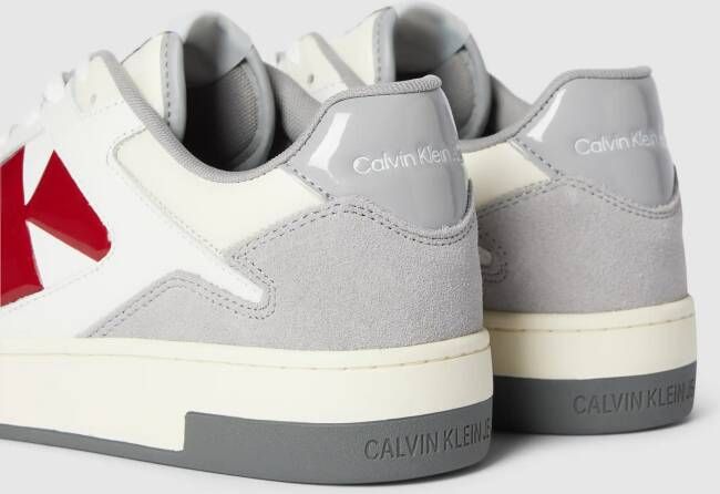 Calvin Klein Jeans Leren sneakers met contrastgarnering