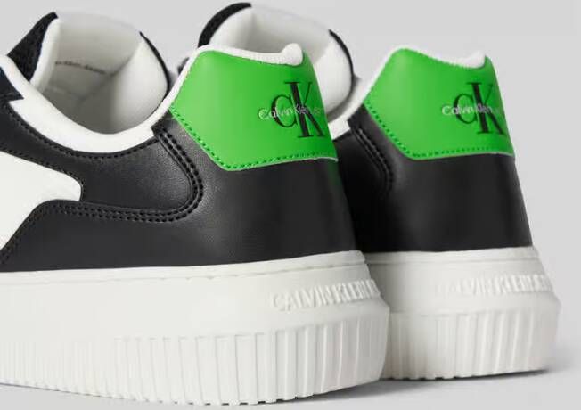 Calvin Klein Jeans Leren sneakers met labeldetail model 'CHUNKY CUPSOLE MIX IN MET'