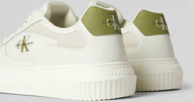 Calvin Klein Jeans Leren sneakers met labeldetail model 'CHUNKY CUPSOLE MIX IN MET'