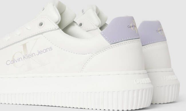 Calvin Klein Jeans Sneakers van puur leer met plateauzool en labeldetails