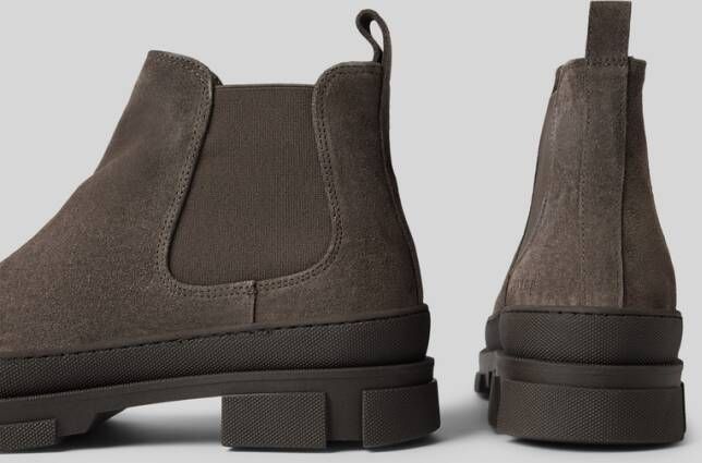 Copenhagen Chelsea boots van leer met labeldetail