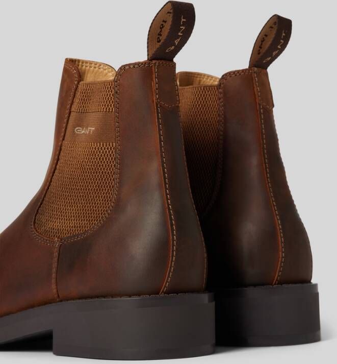 Gant Chelsea boots van leer met labeldetail model 'Prepdale'