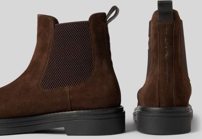 Gant Chelsea boots van leer met labelstitching model 'Boggar'