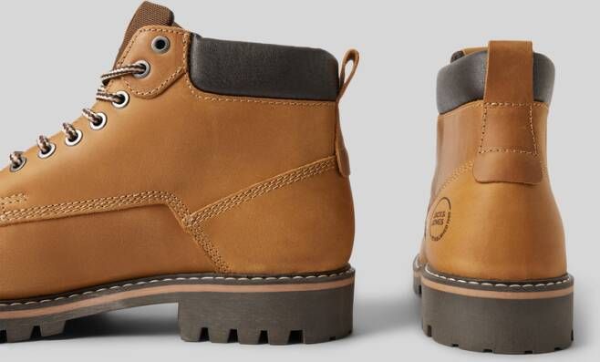 jack & jones Leren boots met labelbadge model 'QUEENSWAY'