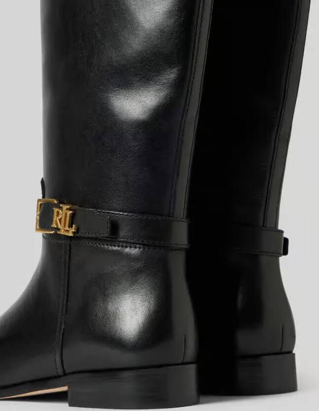 Lauren Ralph Lauren Leren boots met labelapplicatie model 'BROOKE'