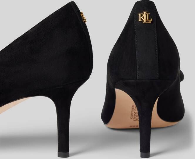 Lauren Ralph Lauren Leren pumps met strikdetail model 'LANETTE'