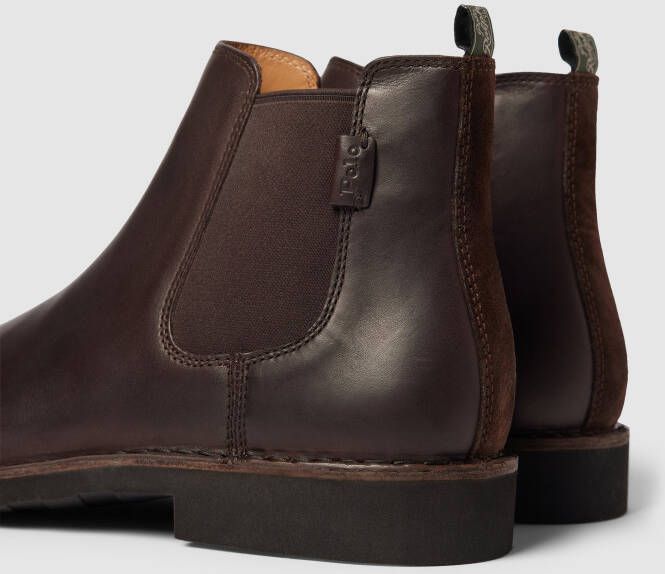 Polo Ralph Lauren Chelsea boots van leer met elastische inzetten