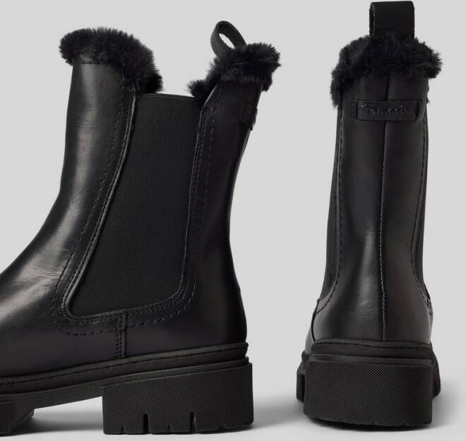 tamaris Chelsea boots met imitatiebont