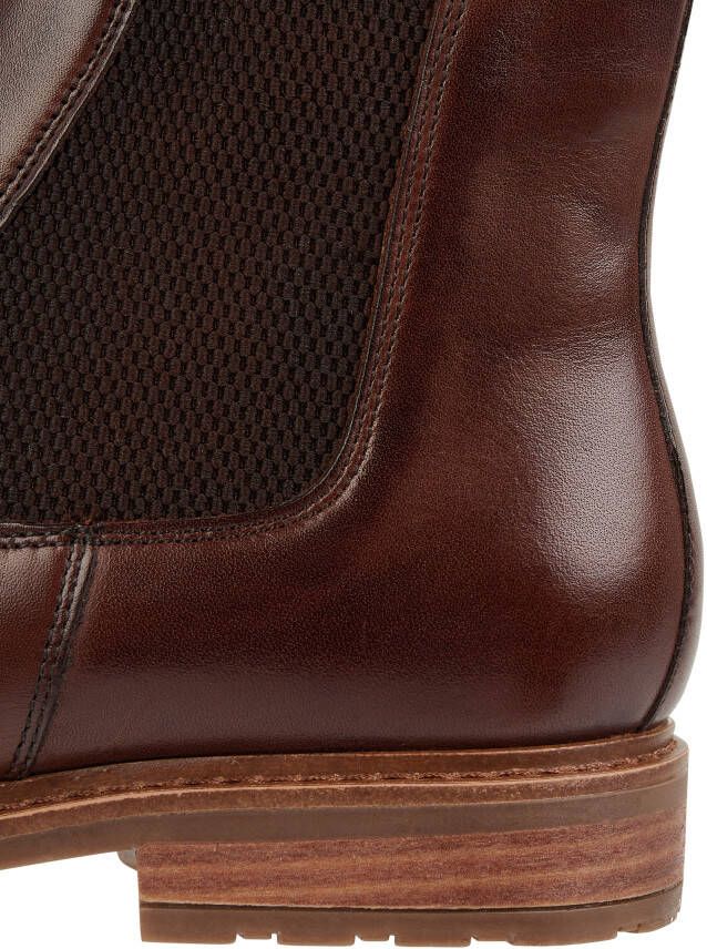 tamaris Chelsea-boots van leer