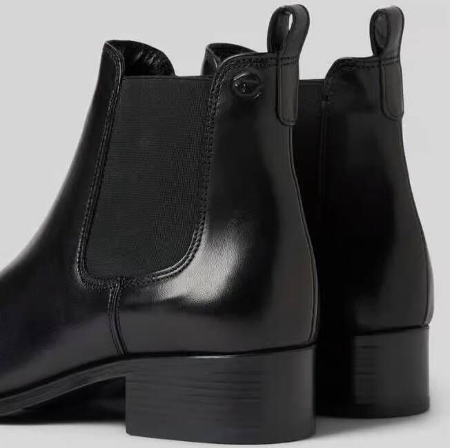 tamaris Chelsea boots van leer met blokhak