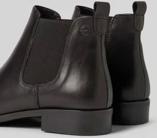 tamaris Chelsea boots van leer met label in reliëf