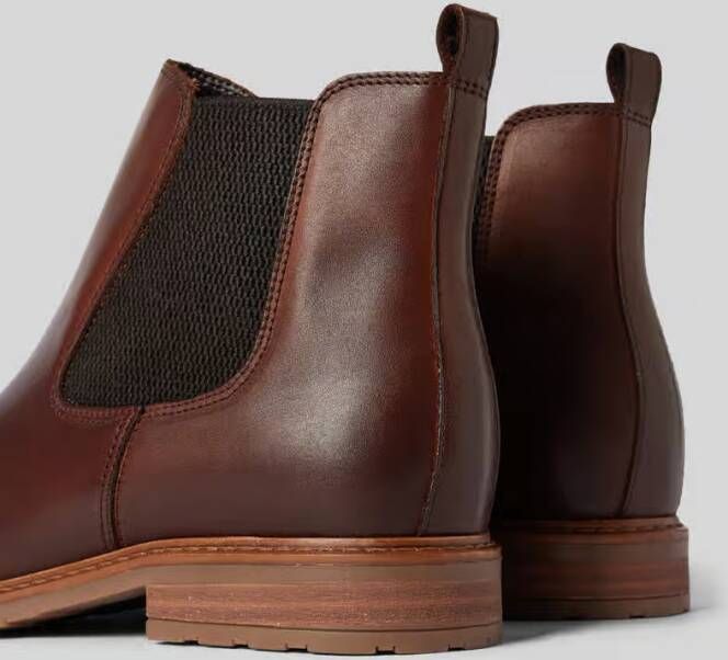 tamaris Chelsea boots van leer met siernaad