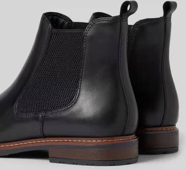 tamaris Chelsea boots van leer met siernaad