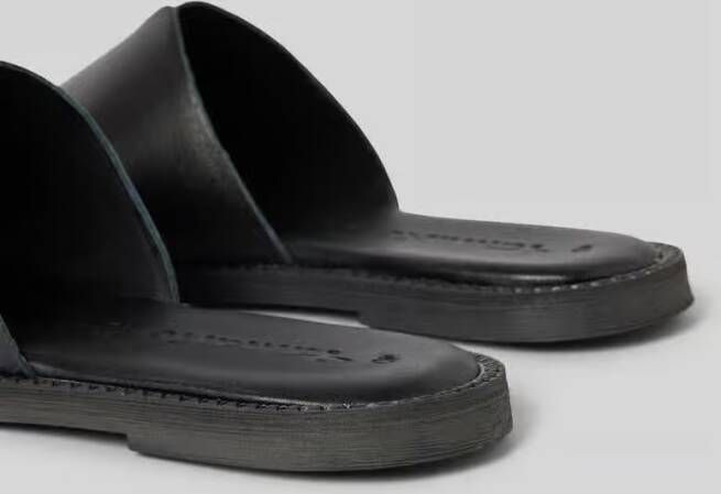 tamaris Slippers van leer met brede riempjes