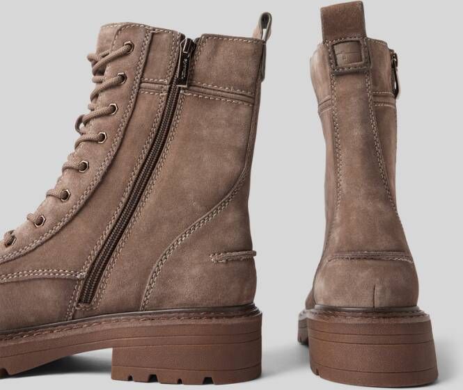 tamaris Veterboots van leer met siernaden