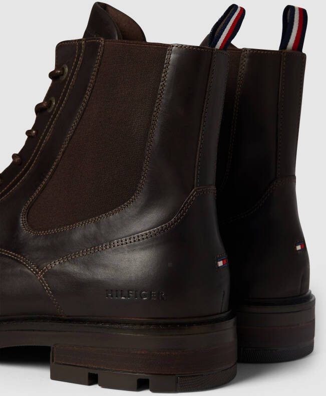 Tommy Hilfiger Boots van leer met labeldetails