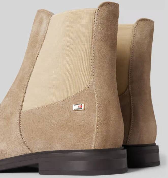 Tommy Hilfiger Chelsea boots van leer met labelapplicatie model 'FLAG SUEDE'