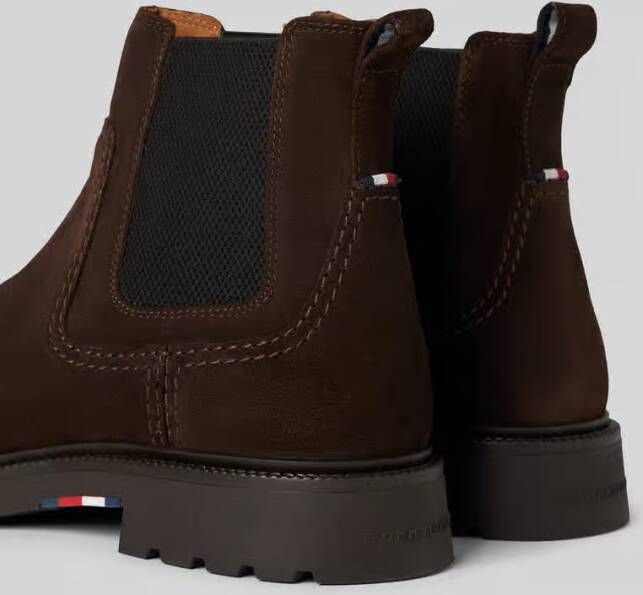 Tommy Hilfiger Leren boots met elastische inzet