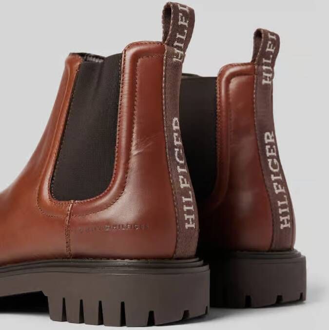 Tommy Hilfiger Leren boots met gestructureerde zool