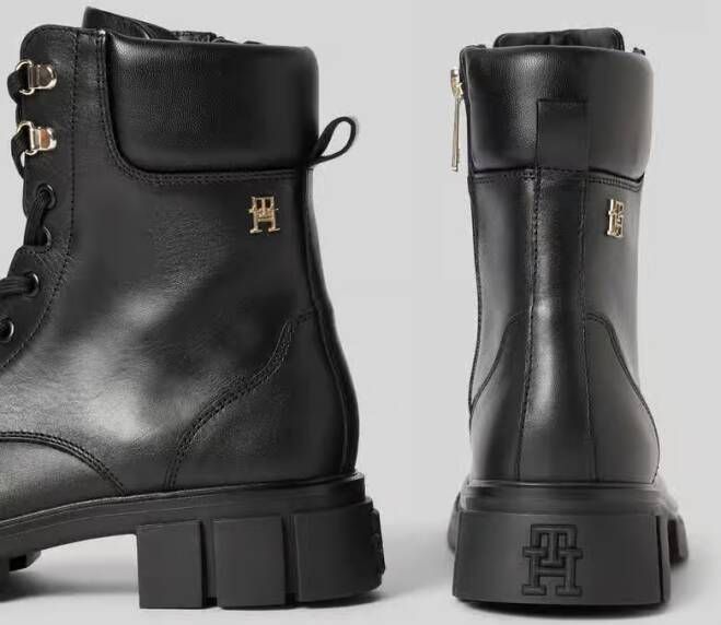 Tommy Hilfiger Veterboots van leer met labelapplicatie model 'LACE UP'