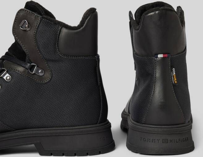 Tommy Hilfiger Veterboots van leer met labelpatch