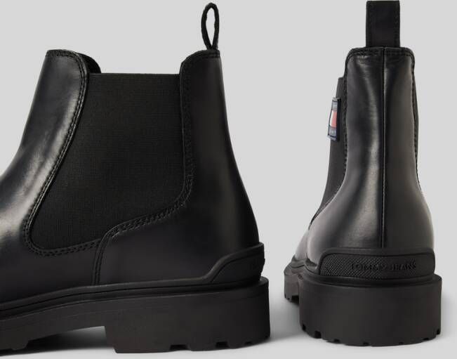 Tommy Jeans Chelsea boots van leer met labelpatch