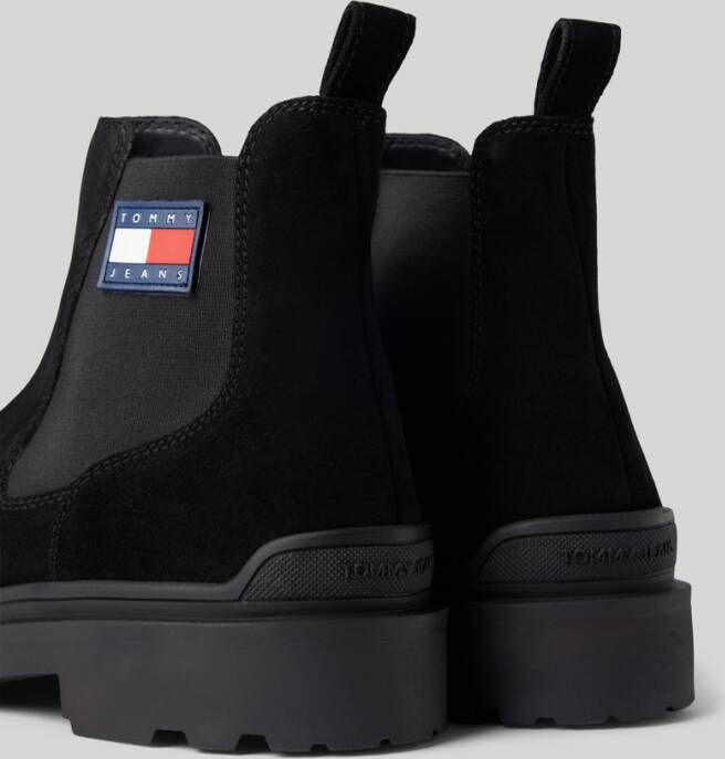 Tommy Jeans Chelsea boots van leer met labelpatch