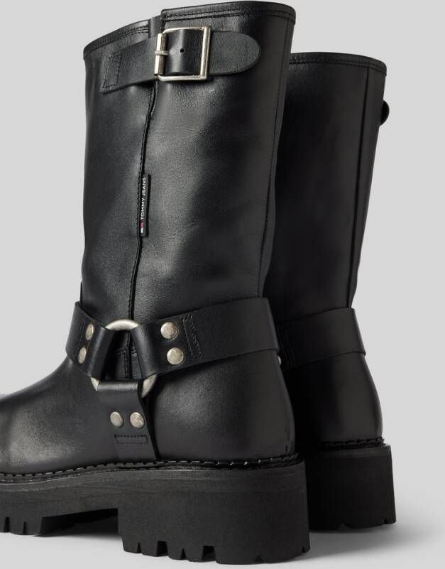 Tommy Jeans Leren boots met doornsluiting model 'URBAN BIKER BOOT'