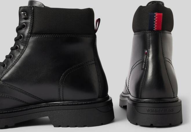 Tommy Jeans Veterboots van leer met labeldetail model 'LACE UP'