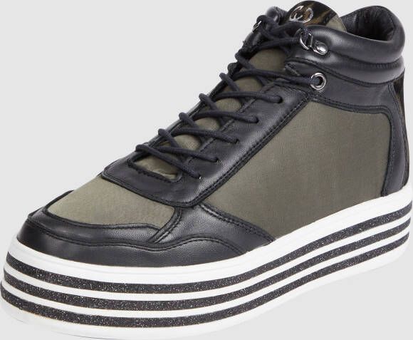 Gerry Weber Shoes Plateausneakers van leer met luipaardmotief