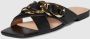 Guess Stijlvolle Leren Slipper met Vierkante Neus Black Dames - Thumbnail 6