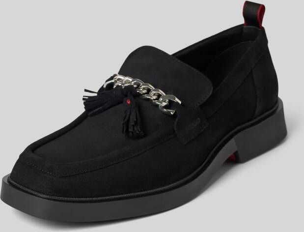 HUGO Tassel-loafer met labeldetail model 'Iker'