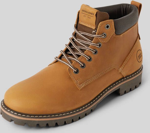 jack & jones Leren boots met labelbadge model 'QUEENSWAY'