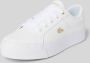 Lacoste Logo Sneaker Mat Leer Label Reliëf White Dames - Thumbnail 20