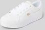 Lacoste Logo Sneaker Mat Leer Label Reliëf White Dames - Thumbnail 5