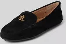 Lauren Ralph Lauren Leren loafers met labelapplicatie van Lauren Ralph LaureL model 'BARNSBURY'