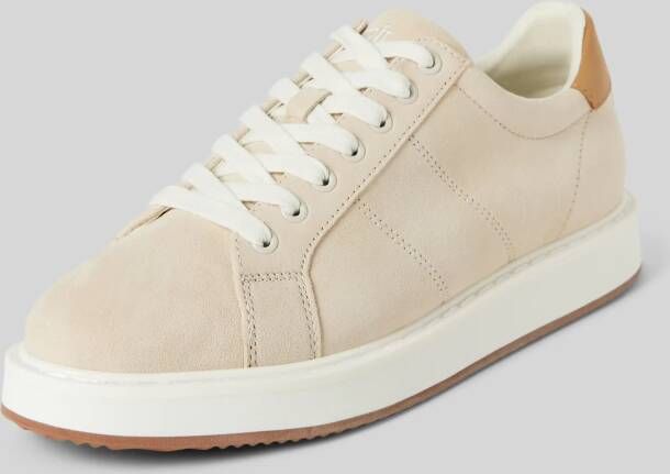 Lauren Ralph Lauren Leren sneakers met labelstitching model 'ANGELINE'