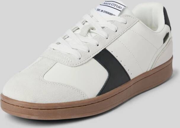 Marc O'Polo Leren sneakers met contrastgarnering model 'Vincenzo'