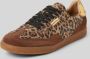 Steve Madden Emporia suède sneakers met panterprint beige bruin - Thumbnail 2