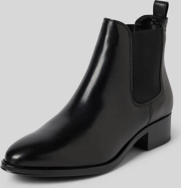 tamaris Chelsea boots van leer met blokhak