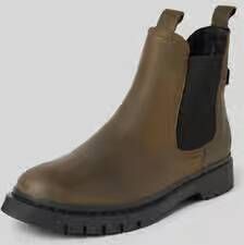 Tamaris Chelsea boots van leer met treklussen