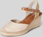 Tamaris Beige Suede Espadrille Sleehak met Leren Voetbed Beige Dames - Thumbnail 21