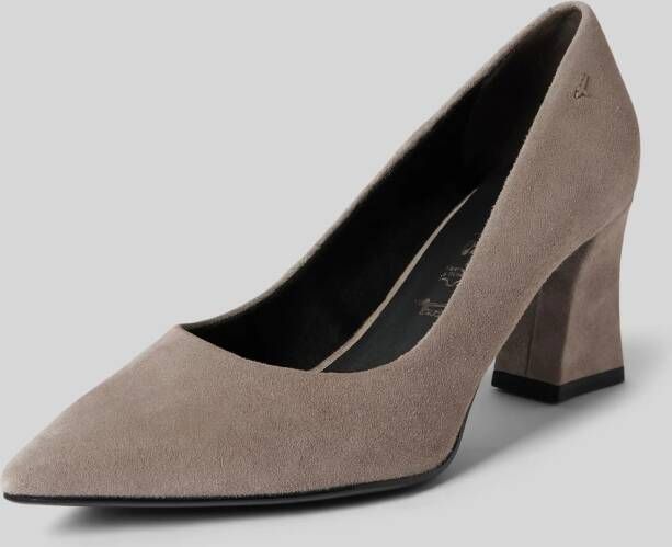 tamaris Leren pumps met labeldetail