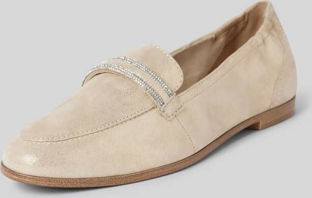 tamaris Loafers van leer in effen design