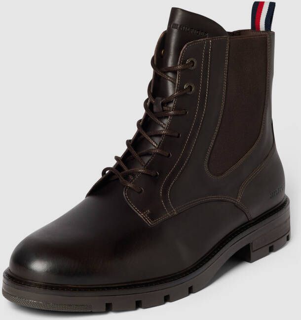 Tommy Hilfiger Boots van leer met labeldetails